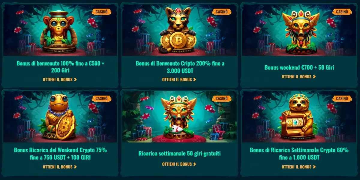 Spinanga Casino promozioni bonus di benvenuto cripto e ricarica